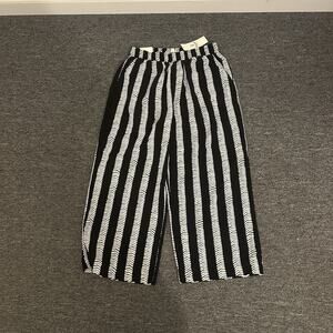 Dugbee By Whoopi Black and White Striped Stretch Pants Size Small